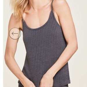 NWOT Barefoot Dreams Cozychic Ultra Lite Ribbed Tank in Carbon B6